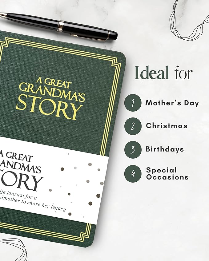 Great Grandma's Life Story Journal (Hardcover): A Meaningful Keepsake for Great Grandma to Share Her Journey & Memories, Book Includes 250+ Prompts, Great Gifts for Mother's Day, Birthday & Christmas