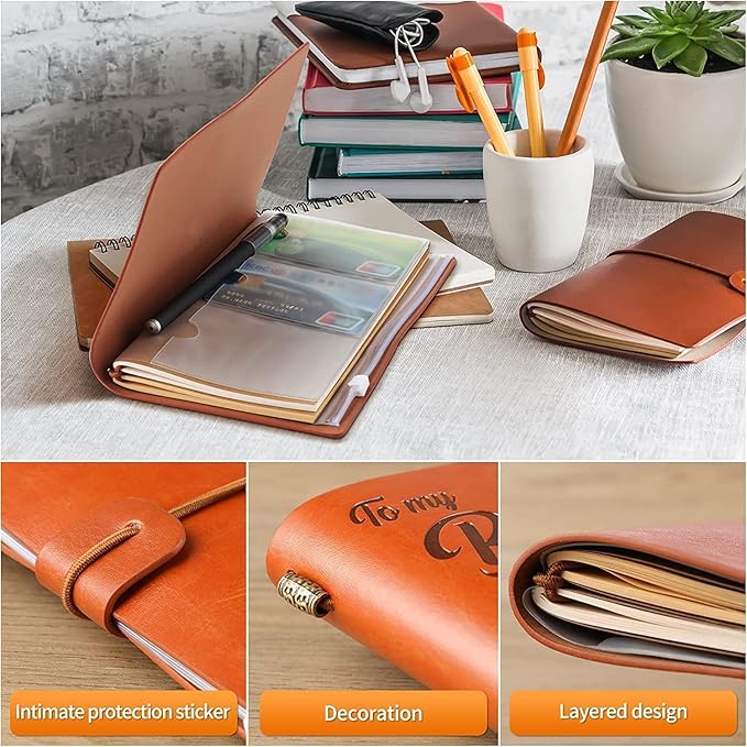 Wife Gifts from Husband, To My Wife Leather Journal, 140 Page Wife Refillable Writing Journal, Anniversary Wedding Christmas Gifts for Wife from Husband, Romantic Gifts for her