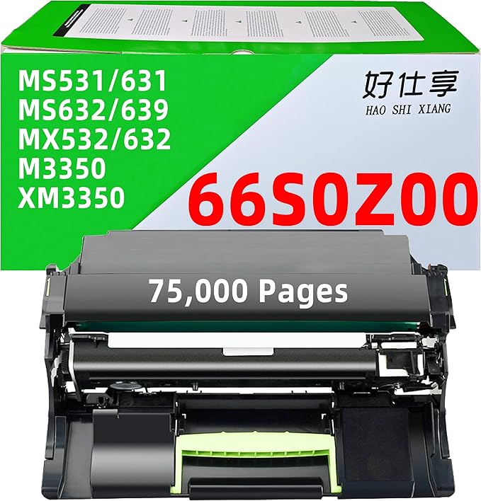 66S0Z00 66S0ZA0 Imaging Unit Drum Unit Remanufactured Compatible with Lexmark MS531 MS631 MS632 MS639 MX532 MX632 XM3350 M3350 MS531dw MS631dw MS632dwe MX532adwe MX632adwe Printer (66S0Z00-1Pack)