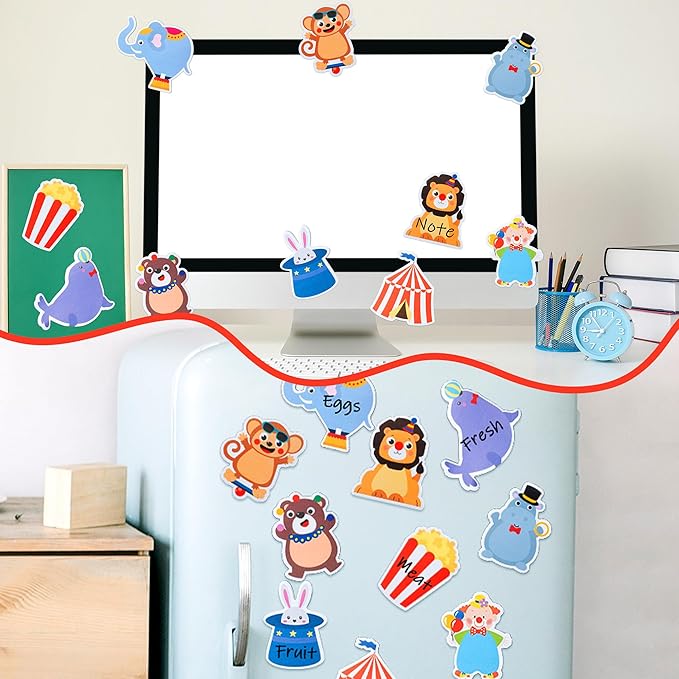 30 Pack Circus Sticky Notes - Carnival Self Sticky Notepads Circus Clown Cute Animals Writing Memo Pads for Back to School Office Supplies Birthday Carnival Party Favors Goodies Bag Fillers