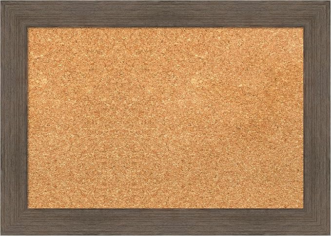 Amanti Art Natural Cork Board for Wall, 15x21 Vision Board with Brown Wood Frame, Small Corkboard Office Decor for Home Organization, Country Rustic Corkboard Pinboard to Display Items for Home