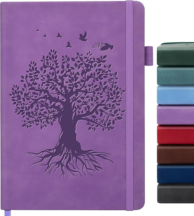 Lined Journal Notebook for Women Men, A5 Hardcover Leather Journals for Writing, 200 Pages Thick Paper, Daily Journal Notebook for Work, School, Note Taking, Business, Travel, College Ruled