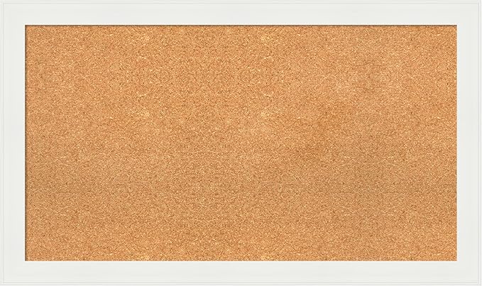 Amanti Art Natural Cork Board for Wall, 23x39 Vision Board with White Frame, Large Corkboard Office Decor for Home Organization, Casual Corkboard Pinboard to Display Items for Home Organization in