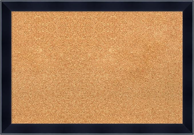 Amanti Art Natural Cork Board for Wall, 18x26 Vision Board with Black Wood Frame, Medium Corkboard Office Decor for Home Organization, Modern Contemporary Corkboard Pinboard to display items for home