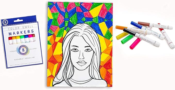 Color Swell Washable Bulk Markers - 18 Boxes of 8 Vibrant Colors (144 Total) Perfect for Kids, Parties, Classrooms - Broad Line Markers