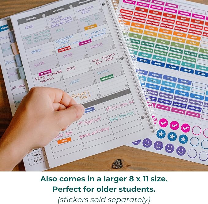 Order Out Of Chaos Academic Planner 2025-2026 Daily Weekly and Monthly Calendar, School Agenda Book, July 2025-June 2026 planner 8.5 x 8.25 Homework Organizer (Pistachio)