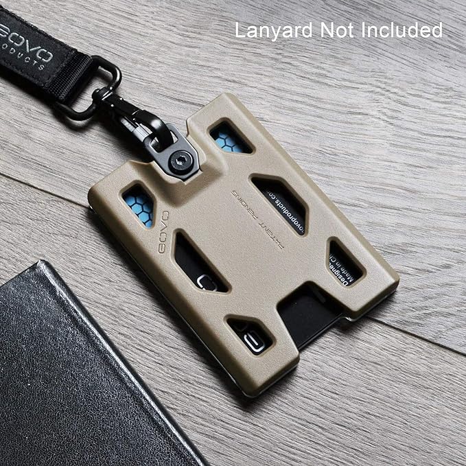 GOVO T4 Badge Holder No-Clip Version - Durable Polycarbonate ID Card Holder Holds 1 to 4 Cards
