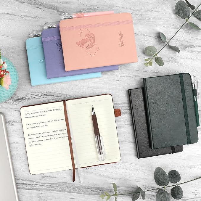 Pocket Small Notebook Journals, 16 Pack (8 Candy Color) Mini Notebook 3.7x5.7 Butterfly Journaling Notebooks for Women Men, Hardcover Lined Note Pads with Pens for Work, Business, Travel Journal, Office Supplies