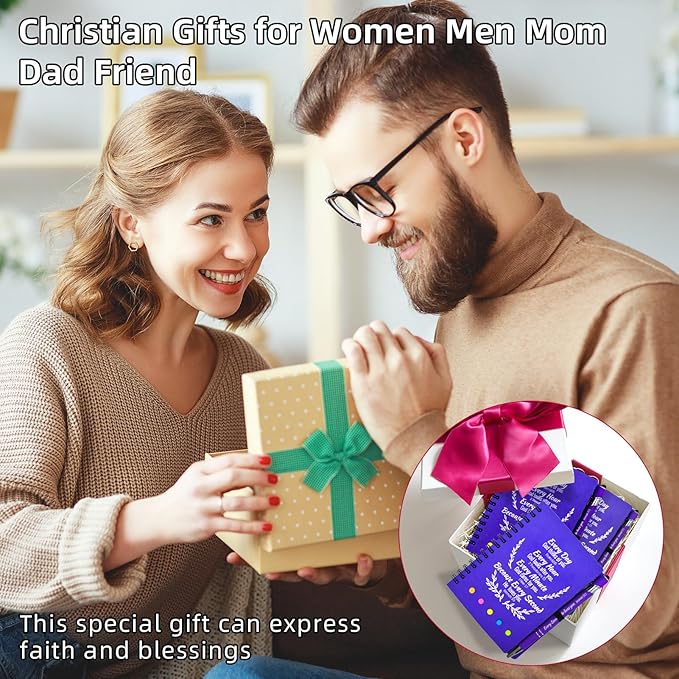 60 Pcs Bulk Christian Gifts Prayer Journal for Woman - 30 Set Religious Notepad with Christian Pen - Bible Notebook - Church Gifts for Mother's Day, Bible Study, and Family Devotions ( Elegant )