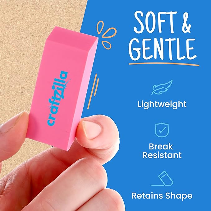 Pink Erasers Bulk 100 Pack - Large Latex- Free Bulk Erasers for Kids, Classroom, and School Supplies - Ideal for Pencils and Drawing - Teacher Supplies - Borradores Escolares