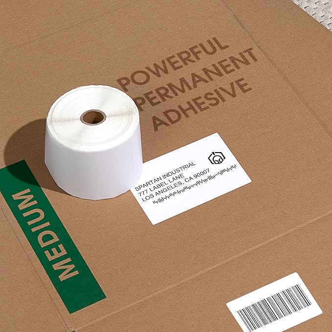 Spartan Industrial - 4" X 6" Direct Thermal Shipping Labels Compatible with Rollo, Zebra, and Other Desktop Label Printers (10 Rolls, 250/Roll)