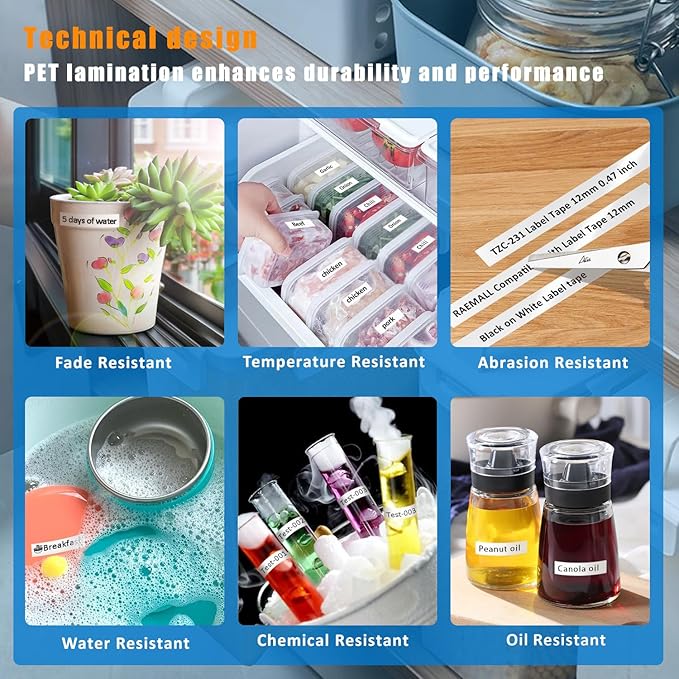 20PK Compatible with Brother Label Maker TZe-231 TZe Tz Tape 12mm 0.47 Laminated White P Touch Label Tape, Compatible wit