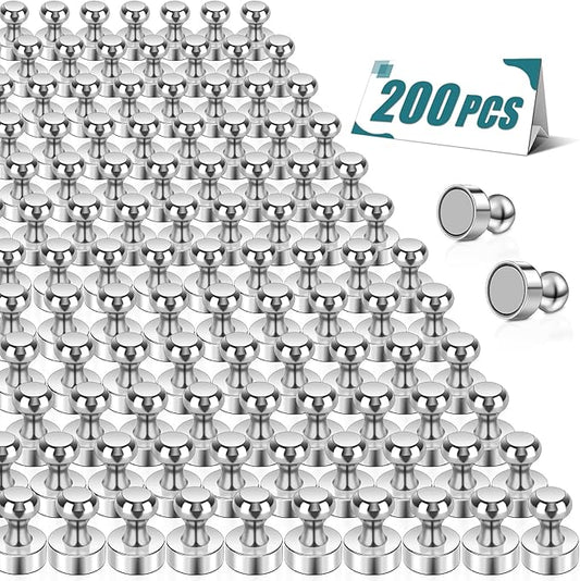 200 Pcs Neodymium Fridge Magnets, Strong Magnets for Whiteboard, Push Pin Magnets, Refrigerator Magnets Small Strong Neodymium Magnet for Office, Kitchen, Adults, Home