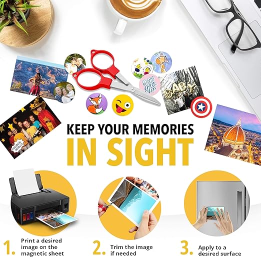 X-bet MAGNET Inkjet-Optimized Printable Magnetic Sheets - 8.5x11, Magnetic Paper for DIY Stickers, Decorations, Labels - Easy to Print, Cut & Create Your Own Magnets (Matte, 5pcs)