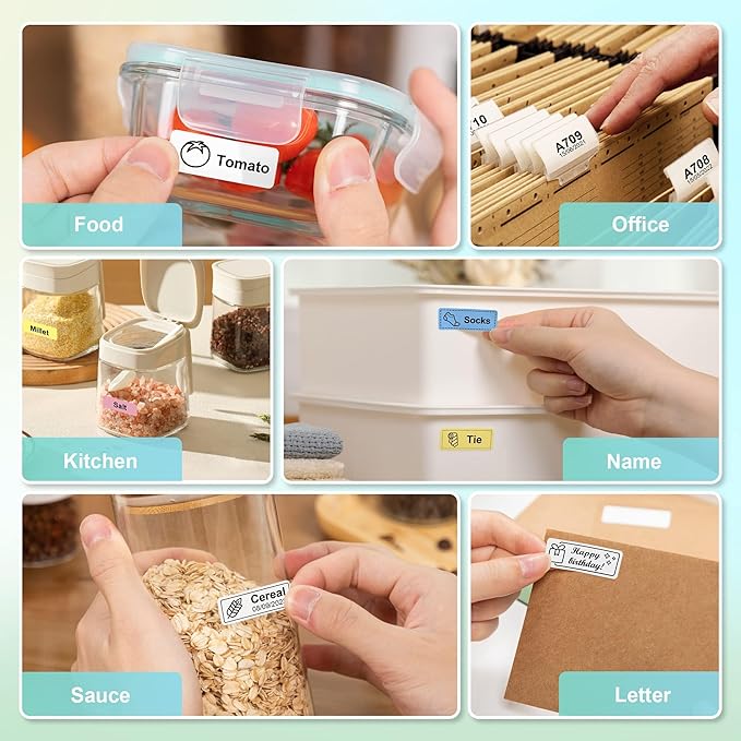 Nelko Label Maker Machine with Tape, P21 Bluetooth Label Printer, Wireless Mini Label Makers with Multiple Templates for Organizing Office Home, Purple