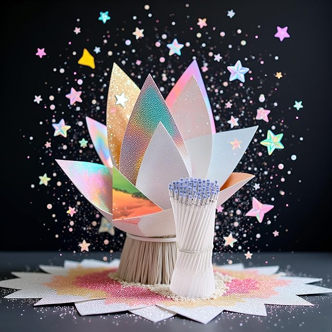 20 Pcs White Gel Pen Refills, Glitter and Metallic Gels Pen Refills, 0.7mm Gel Ink Pen Replacement Coloring Pens Art Marker for Crafting Drawing,Pens and Refills