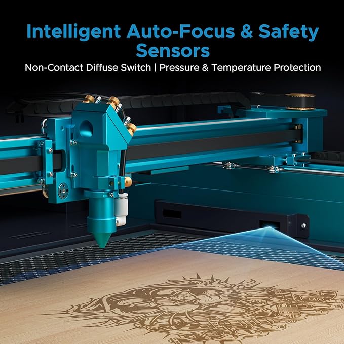 OMTech Pronto 150W CO2 Laser Engraver & Cutter with Water Chiller – 63"x40" Workspace, 1,000mm/s Speed, Autofocus, 2-Way Pass, Air Assist, for Wood, Acrylic & More