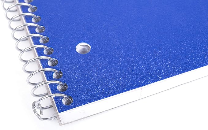 Mintra Office Durable Spiral Notebooks, 1 Subject, (Black, Blue, Red, Wide Ruled 3 Pack), 100 Sheets, Poly Pocket, Moisture Resistant Cover, Strong Chipboard back, For School, Office, Business
