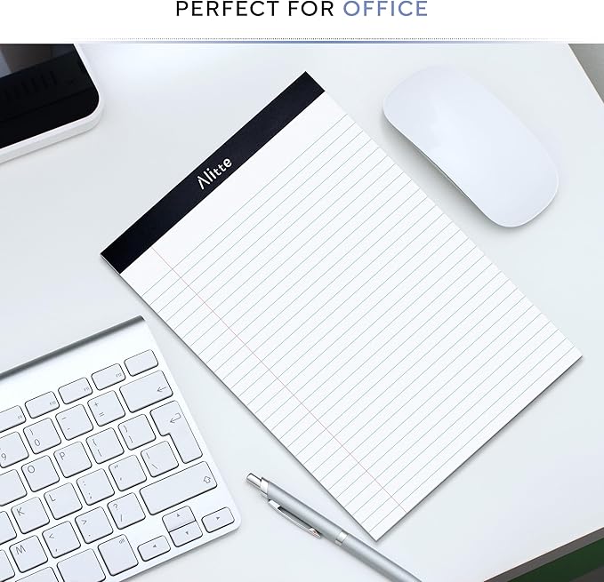 Legal Notepads 8.5 x 11, Pack of 12 - Perforated Wide Ruled Writing Pad - Premium Thick Paper, No Ink Bleeding - Blank Legal Pads For Home, Office, School, Business - 50 Sheets Per Notebook