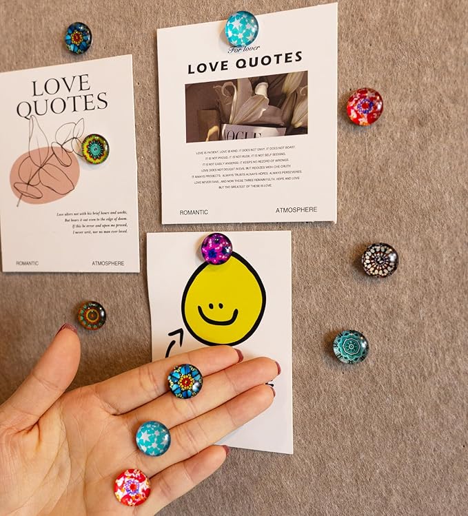 24Pcs Mandala Push Pins,Thumb Tacks for Bulletin Board,Decorative Pins Push, Cork Board Thumbtacks,Photos Wall Maps,Cute Thumbtack for Desk Accessories,Classroom,Home and Office Decor(Mandala)