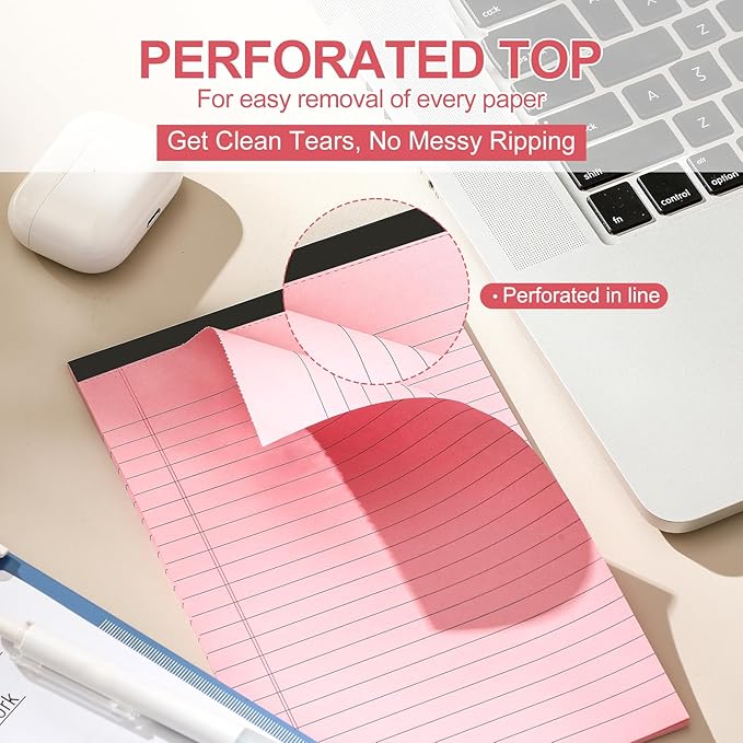 VITEVER Note Pads 5x8,[7 Pack] Colorful Narrow Ruled Legal Pads,Micro Writing Pads Perforated Lined Note Paper for Study,Office,To-Do Lists,30 Sheet/notepad, Multicolor