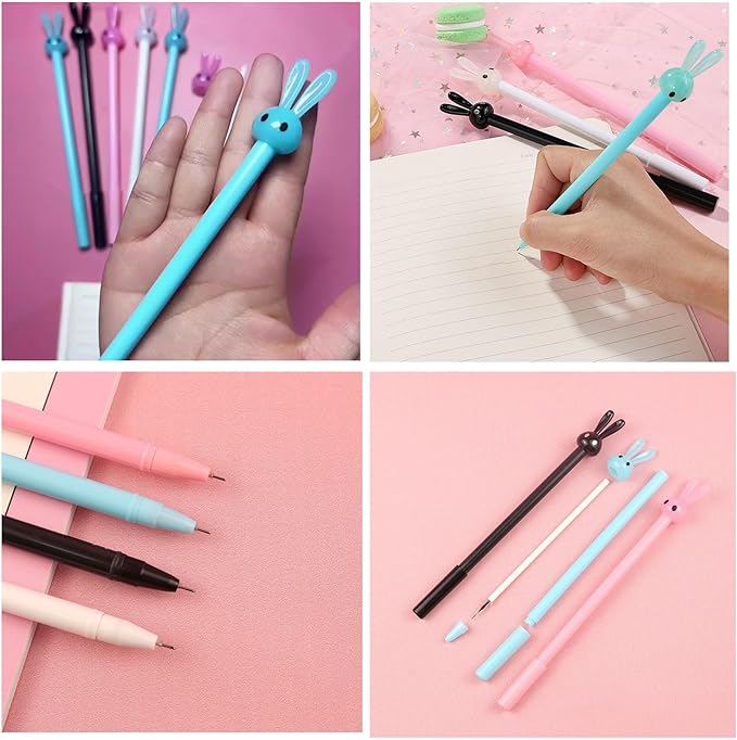 YYaaloa 32pcs Easter Ear Pens Gel Ink Pens 0.5 mm Black Ink Novelty Pens for Child, Women Coworkers Kids Office School Home Wedding Bridal Shower Gifts Party Supplies (Easter Pens 32pcs)