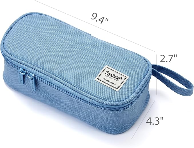 Pencil Case Pouch Box Bag School Supplies Girls Boys Kids, Cute Preppy Stuff Large Big Capacity Aesthetic Pen Organizer, Back to College Stationary, Cornflower Blue, Standard Stlye, 1800ml
