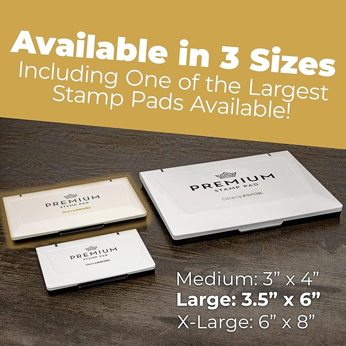 Premium Stamp Pad Large Size 3.5" x 6" - for Traditional Rubber Stamps - Felt Pad Light Blue Color