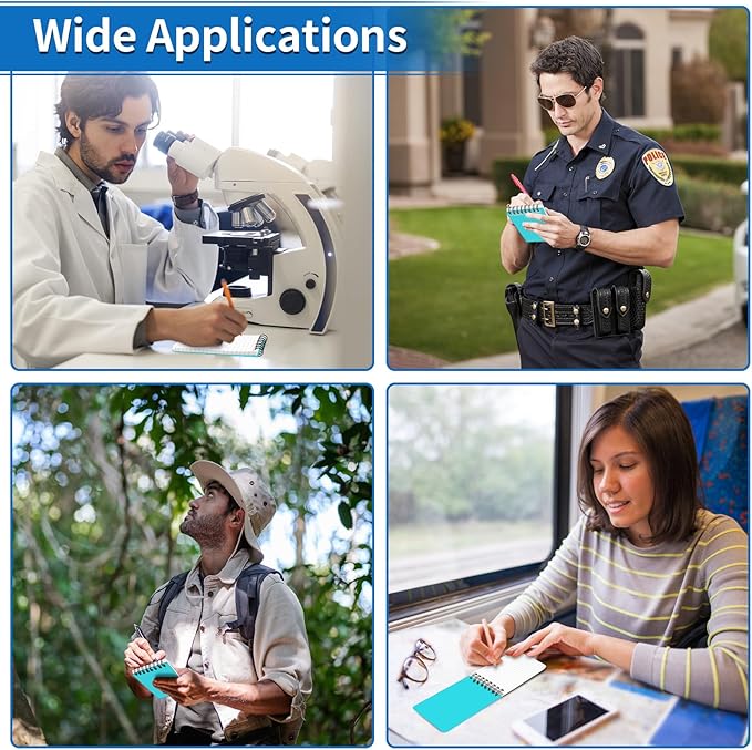 3 Pack Waterproof Notebook, 3 x 5 Pocket Notepad, All Weather Small Pocket Notebook Stone Paper, Mini Spiral Notepad Police Notepad 100 Lined Pages for Outdoor Office