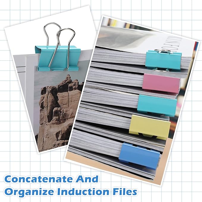 300 Pcs Medium Binder Clips Paper Clips Office Supplies Paper Clamps for Teachers Students School Office Business Paperwork Supplies (Assorted Colors, 1.25 Inch)