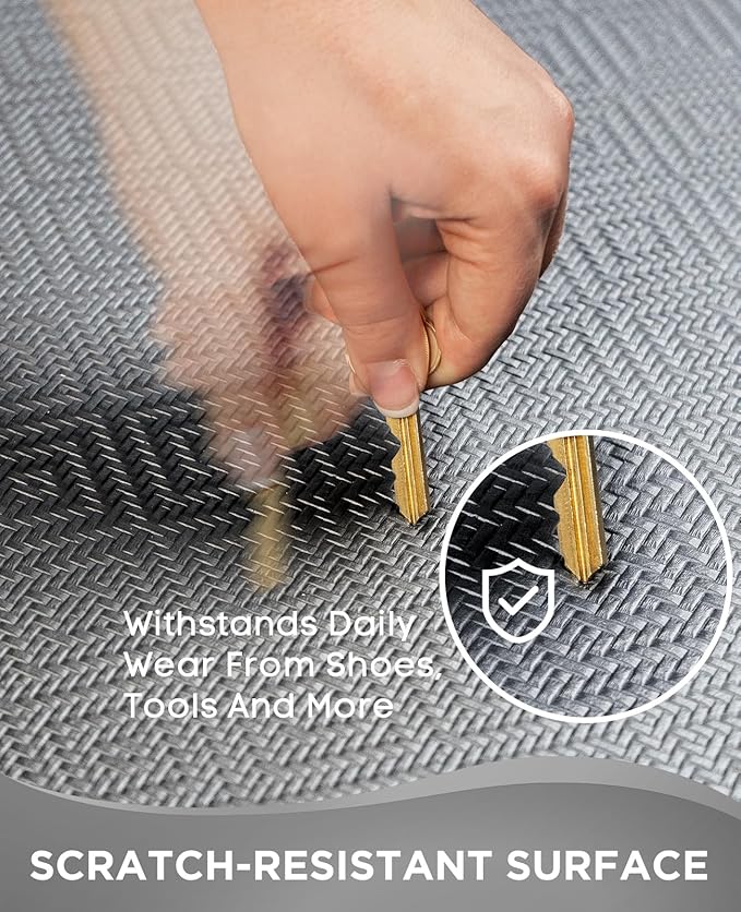 Ophanie Kitchen mats for Floor, Kitchen Rugs, Anti Fatigue Standing Cushioned Mat, Waterproof, Comfort Ergonomic mat for Office, Home, Sink, 9/10 inch Thick Memory Foam 20x32 Grey Non-Slip Bottom