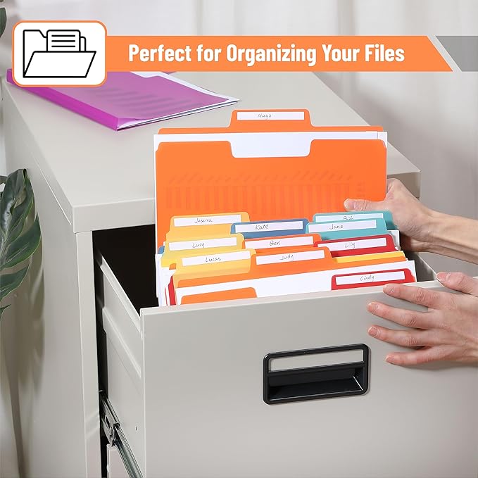 Mr. Pen- Poly File Folders, 1/3 Cut Tab, 6 Pack, Assorted Colors, Letter Size, Colored File Folders, Letter File Folders, Color Folders, Office File Folders, Office Supplies File Folders, File Folder