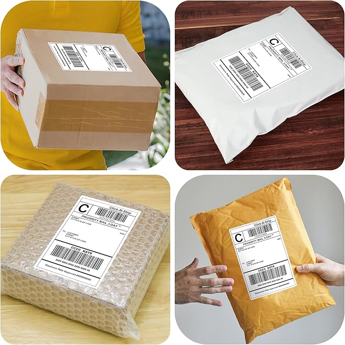 L LIKED 50 Shipping Labels - 4"x 6", Single Sheet, Printable Labels for Laser & Inkjet Printers, Self Adhesive Address Mailing Postage Labels Stickers (50 Sheets)