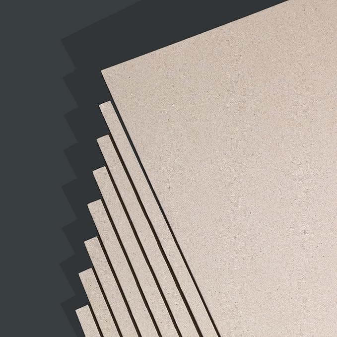 25 Pcs Book Board, Binder Board, Cover Board, Heavy Duty Chipboard for Book Binding, DIY Cardboard (Gray, 8.5 x 11 Inch 80PT)