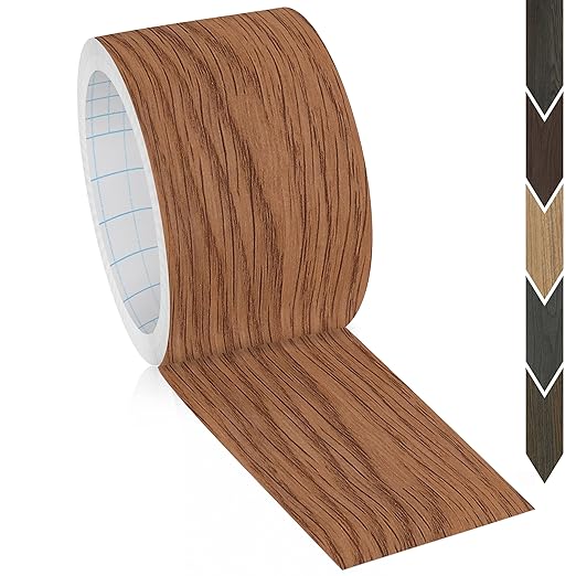 GSCIT Club Wood Grain Repair Tape, 2.4 inch X 100ft Self Adhesive Red Oak Grain Repair Patch for Tables, Chairs, Baseboards, Doors, Windows, Floors, Handicraft DIY.