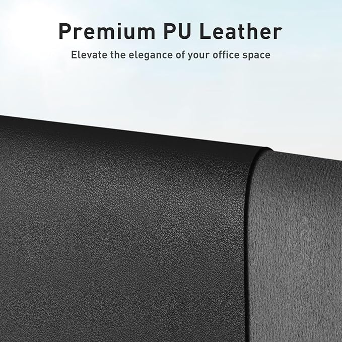 Aothia Leather Desk Pad Protector, Mouse Pad, Office Desk Mat, Non-Slip PU Leather Desk Blotter, Laptop Desk Pad, Waterproof Desk Writing Pad for Office and Home (Black,23.6" x 13.7")