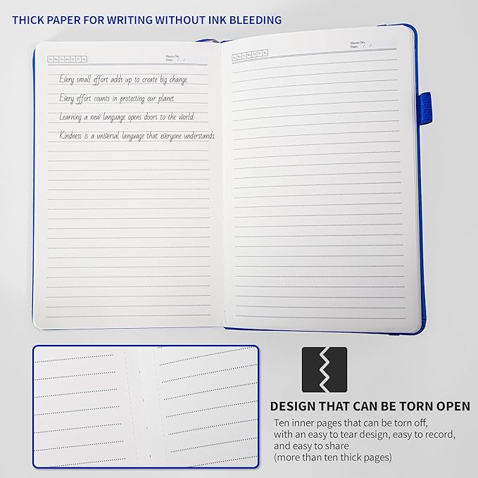 KaiRuiYing 3 Pack Lined Journal Notebooks for Work, 160 Pages, 5.5"x8.6", Hardcover, Colorful A5 Medium College Ruled, Journaling Notebooks for Notes-Taking, Fits for Office School Home