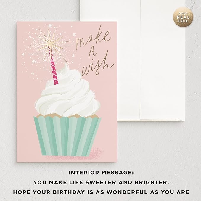Minted Birthday Greeting Cards Pack, Birthday Cards Variety Pack, Stylish & Curated Foldable Happy Birthday Cards with Envelopes, Blank & Messages Inside, Designed by Independent Artists, Set of 5