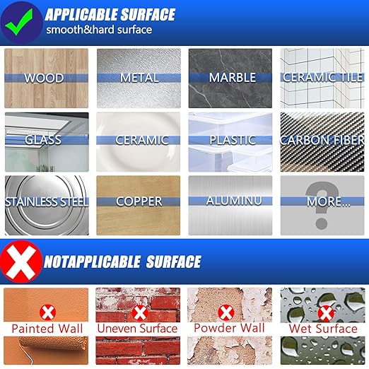 Nano Tape Adhesive Reusable,Double Sided Mounting Tape Heavy Duty Removable,Picture Hanging Strips Poster Putty,Clear Thick Gel Sticky Tack Wall Glue for Hangers,Photo(9.85 FT-5 Pack)