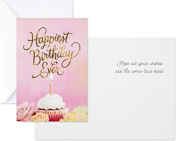 Hallmark Birthday Cards Assortment, Balloons, Cake, Flowers (12 Cards with Envelopes)