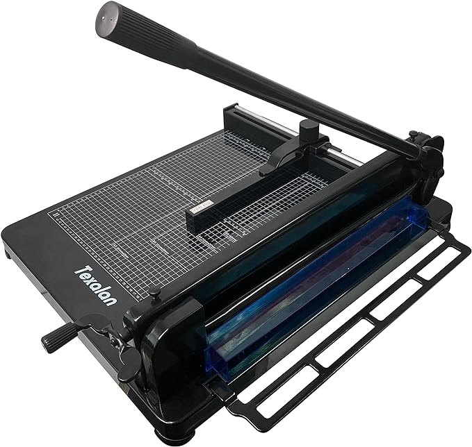 TEXALAN(R) Heavy Duty Guillotine Paper Cutter Black 400 Sheets Stack Paper Trimmer (A3-17'' Paper Cutter)