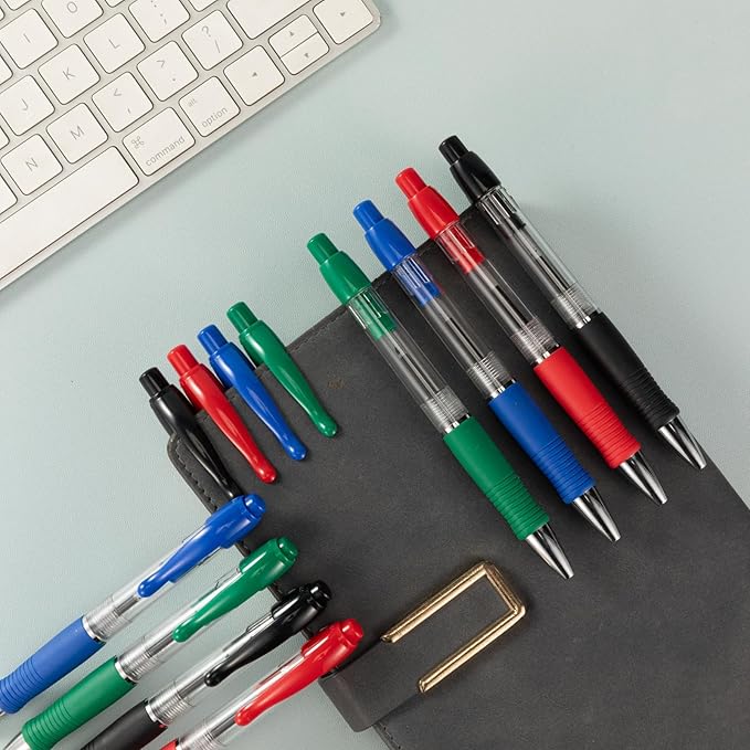 BallPoint Pens Bulk, 100 Pack White Barrel (BLACK Ink), No Bleed Black Ink with soft Grip, Click Pens for Office Home and School, Retractable Ballpoint Pens, Medium Point, 1.00MM Smooth Writing