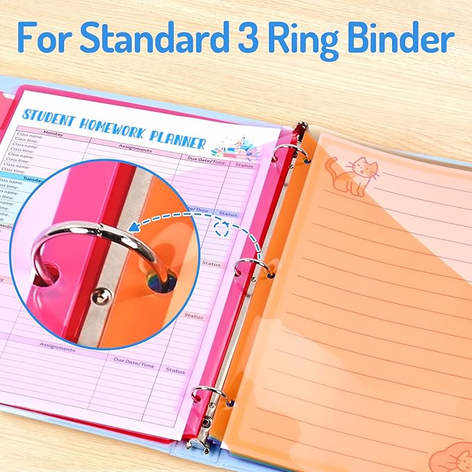 Forvencer 16 Count Dividers with Pockets, 8 Tab Dividers for 3 Ring Binder with Pockets, Subject Dividers with Pockets, Premium Quality Notebook Dividers with Pockets, Vibrant Color, 2 Sets
