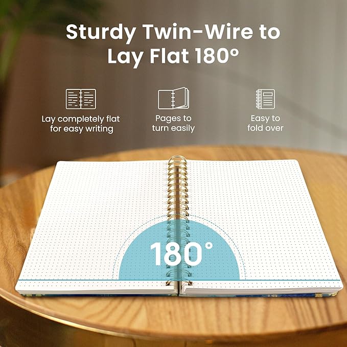 Spiral Dotted Notebook Journal for Work, 300 Pages, Thick B5 (7.1"x10") Bullet Dotted Journal for Women & Writing, Hardcover Notebook for Note Taking, Perfect for Work School Note Taking Business, Color Splash
