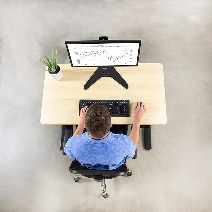 VIVO Light Wood 43 x 24 inch Universal Solid One-Piece Table Top for Standard and Sit to Stand Height Adjustable Home and Office Desk Frames, DESK-TOP43C