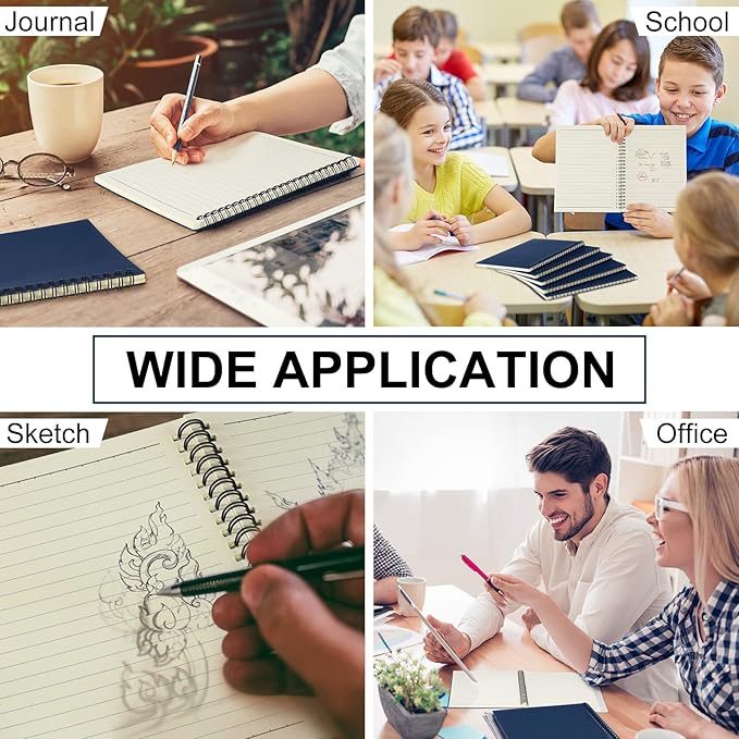 Yahenda 18 Pcs Spiral Notebook Bulk A5 Journal Lined 8.3'' x 5.5'' Writing Composition Paper Small Notepad Subject Notebook for Students Office Business Back to School Supplies (Deep Blue)