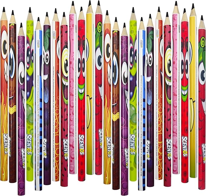 Scentos Scented Pencils for Kids - No. 2 Lead Pencils - Cute Pencils - For Ages 3 and Up - 24 Pack