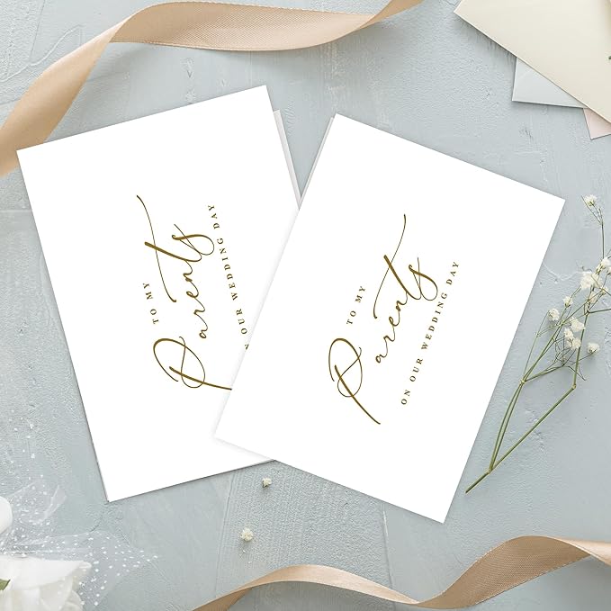 LADY&HOME To My Parents on My Wedding Day Card,Card to Parents,Thank Parents Wedding Day Card (C2:Parents)