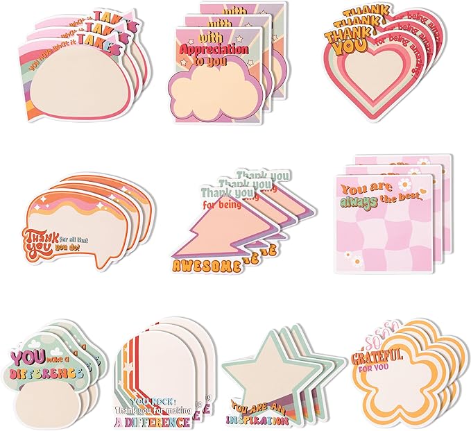 30 Pack Empowering Sticky Notes - Motivational Educator Self Sticky Notepads Inspirational Memo Pads for Appreciation Gifts Office School Supplies Birthday Party Favors, Total 600 Sheets