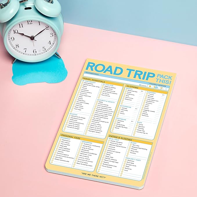 Knock Knock Roadtrip Pack This! Pad - Road Trip Packing List Pad, Trip Essentials Checklist, 6 x 9-inches